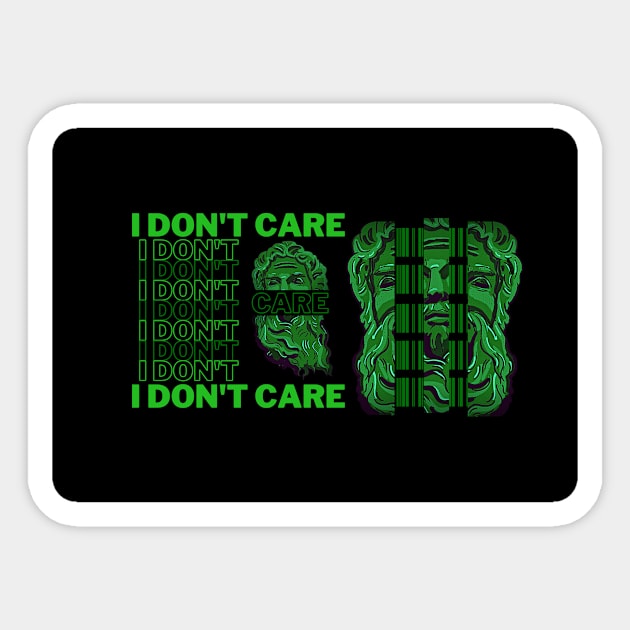 I Don't Care Sticker by AmazRare